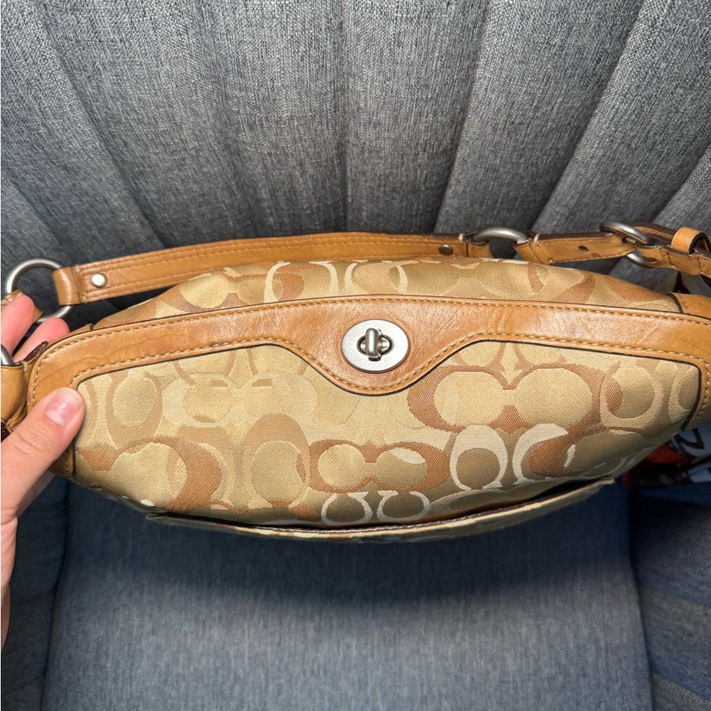 Coach Chelsea Hobo 10143 Signature Bag —Suede Trim, Satin Scarf,Original Hangtag - Picture 11 of 11